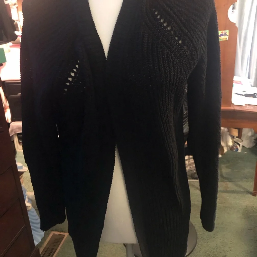 Members Mark Chenille Cardigan Open Front Casual Front EUC - Picture 3 of 8